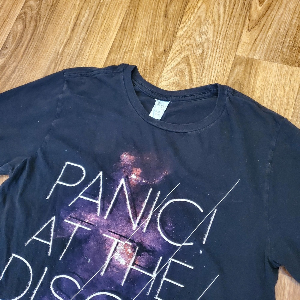 Panic At The Disco‎ Shirt Adult Medium Black Galaxy Big Logo Y2K Pacific